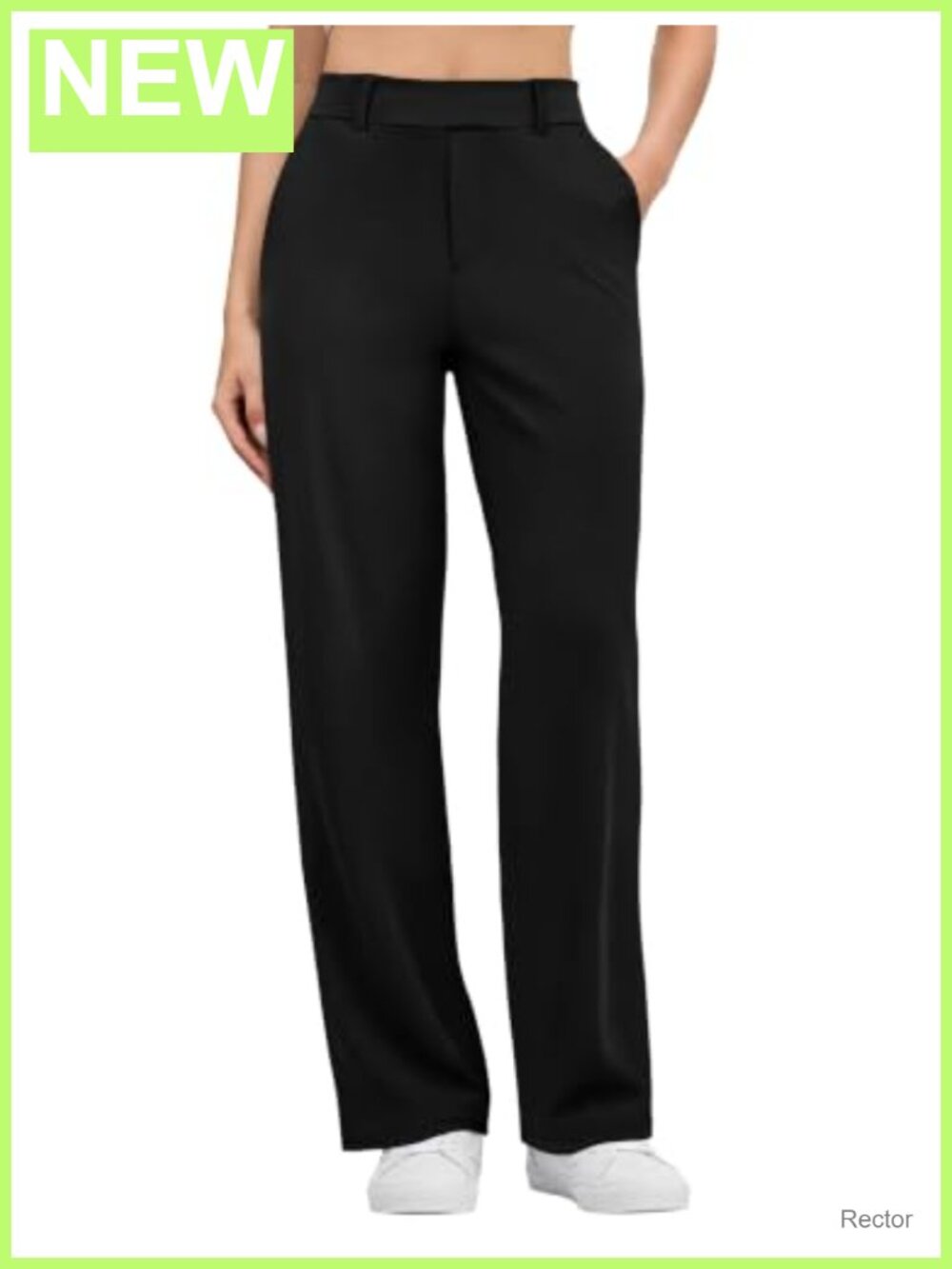Women's Wide Leg Stretch Pull-On Dress Pants Business Casual Trousers Pockets